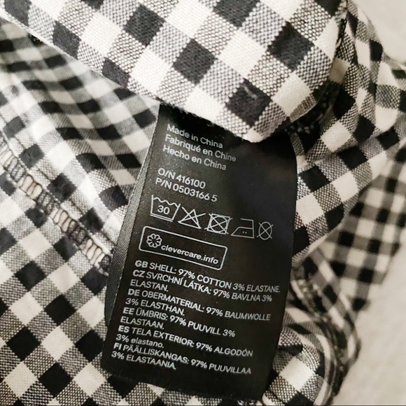 H&M Black + White Gingham Cold Shoulder Dress - Picture 9 of 15